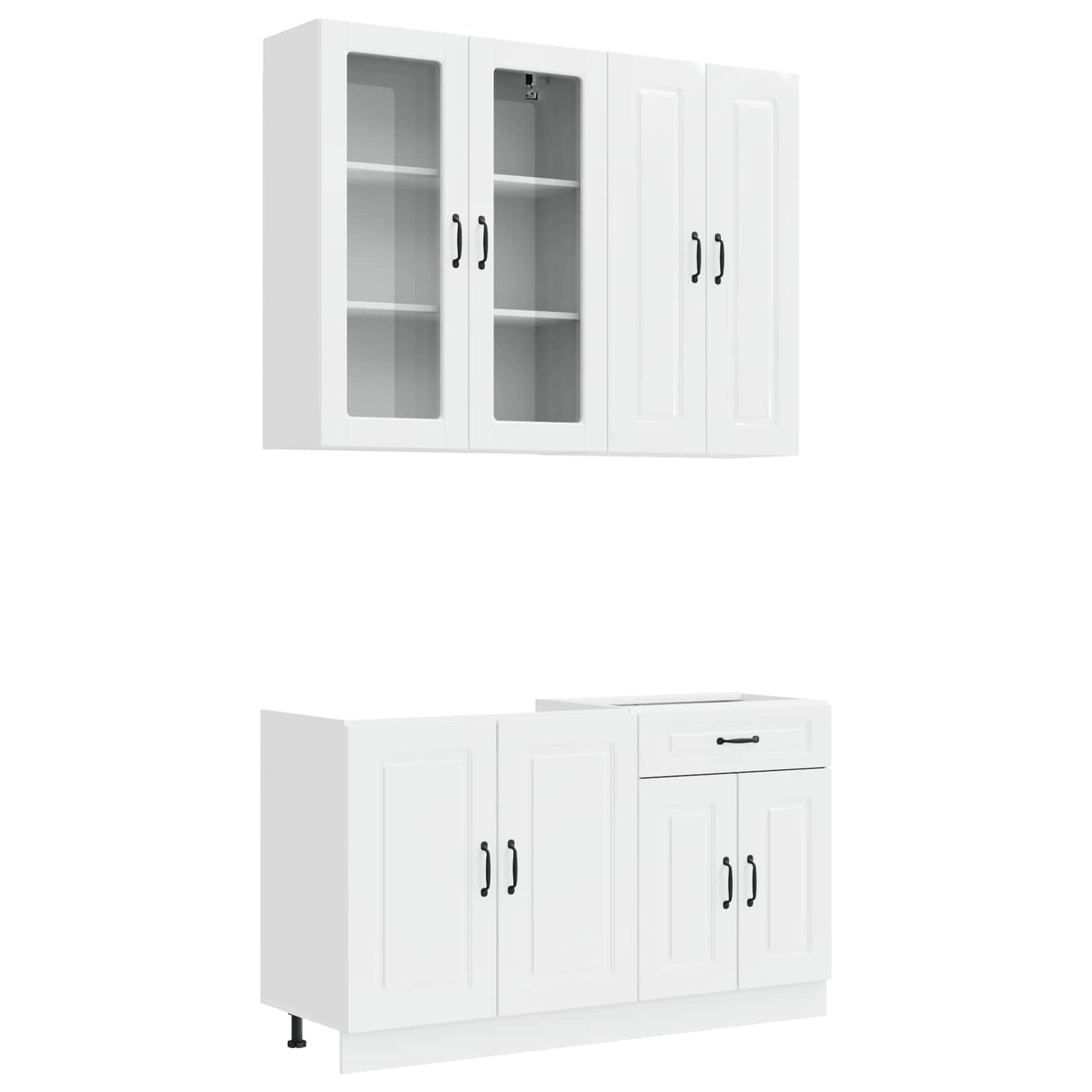 vidaXL Μονάδα κουζίνας KALMAR 4 pcs Γυαλιστερό Λευκό