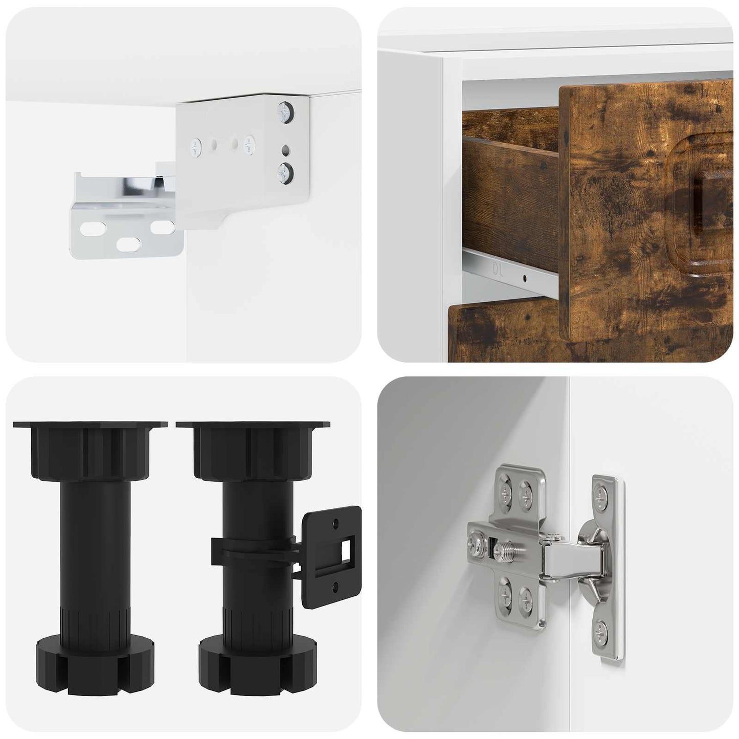 vidaXL Μονάδα κουζίνας KALMAR 4 pcs Καπνισμένο Ξύλο Δρυός