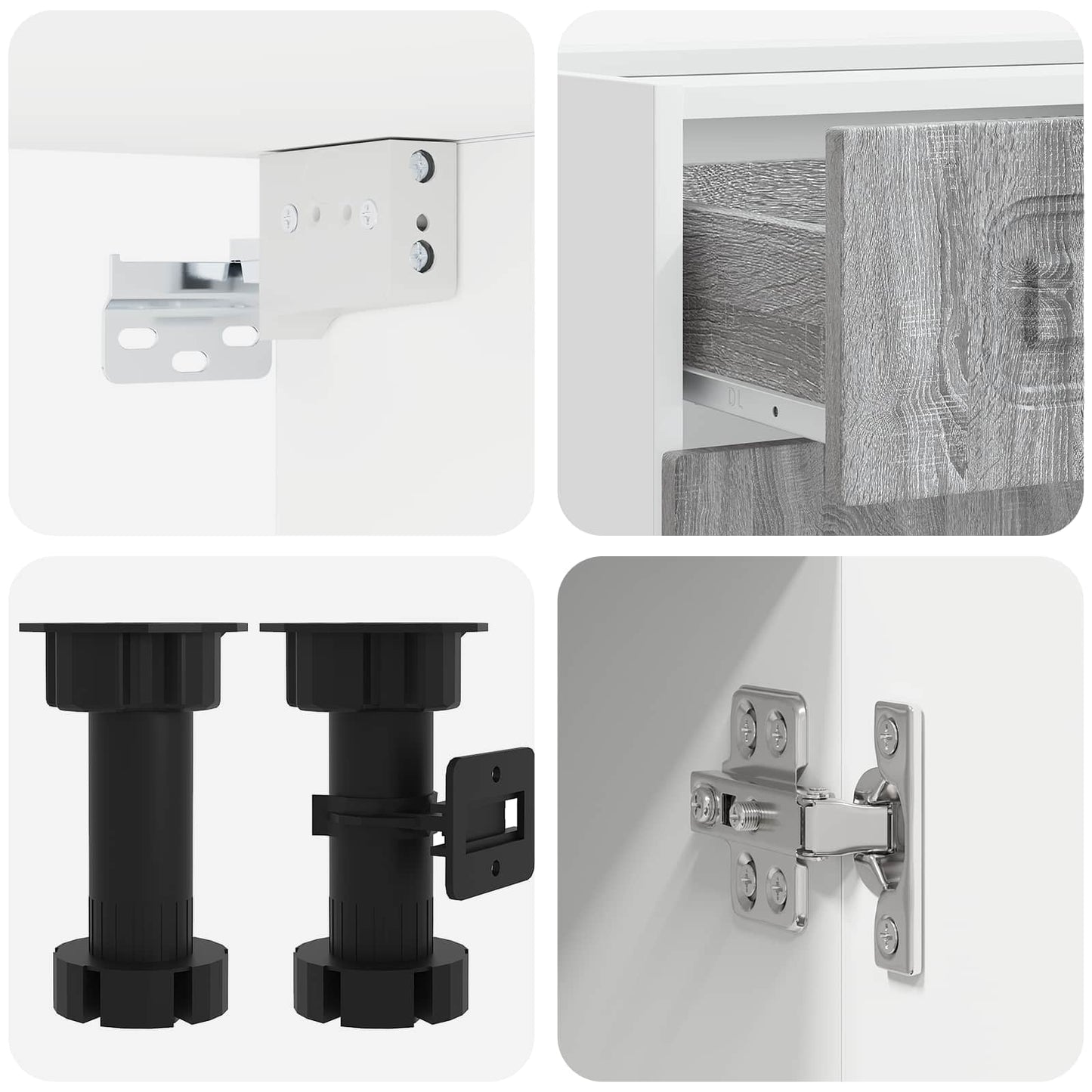 vidaXL Μονάδα κουζίνας KALMAR 4 pcs Γκρι Sonoma Επεξεργασμένο Ξύλο