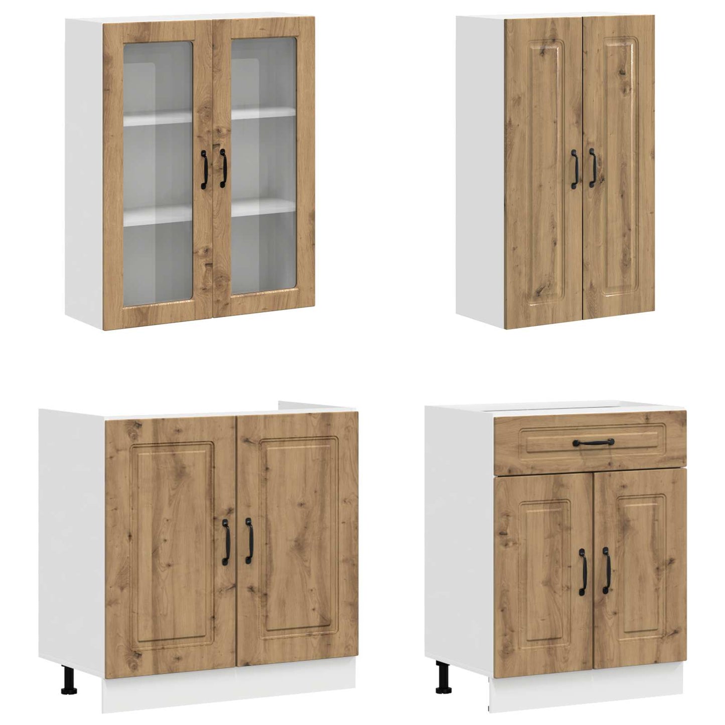 vidaXL Μονάδα κουζίνας KALMAR 4 pcs Artisan Δρυς Επεξεργασμένο Ξύλο