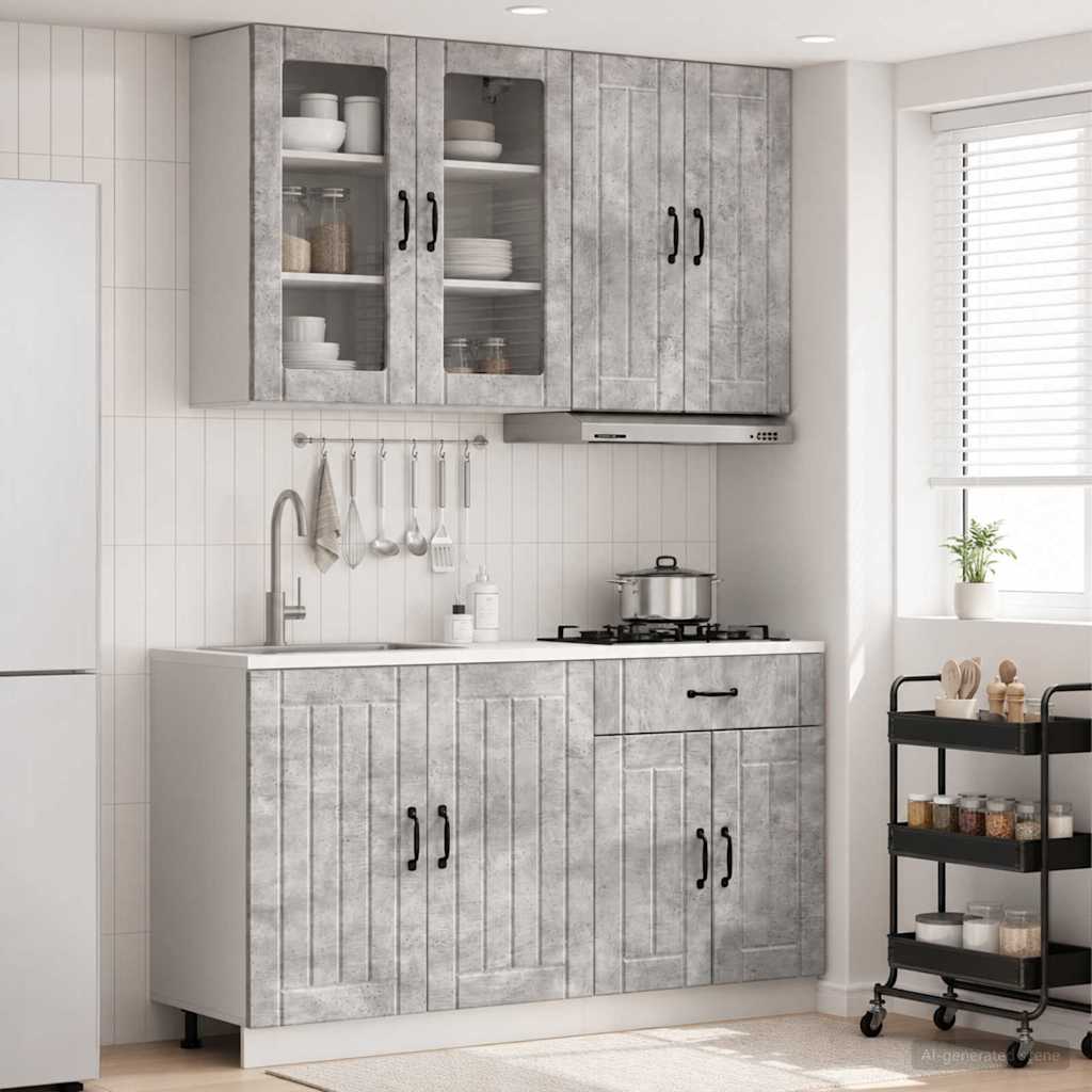 vidaXL Μονάδα κουζίνας LUCCA 4 pcs Γκρι Σκυροδέματος