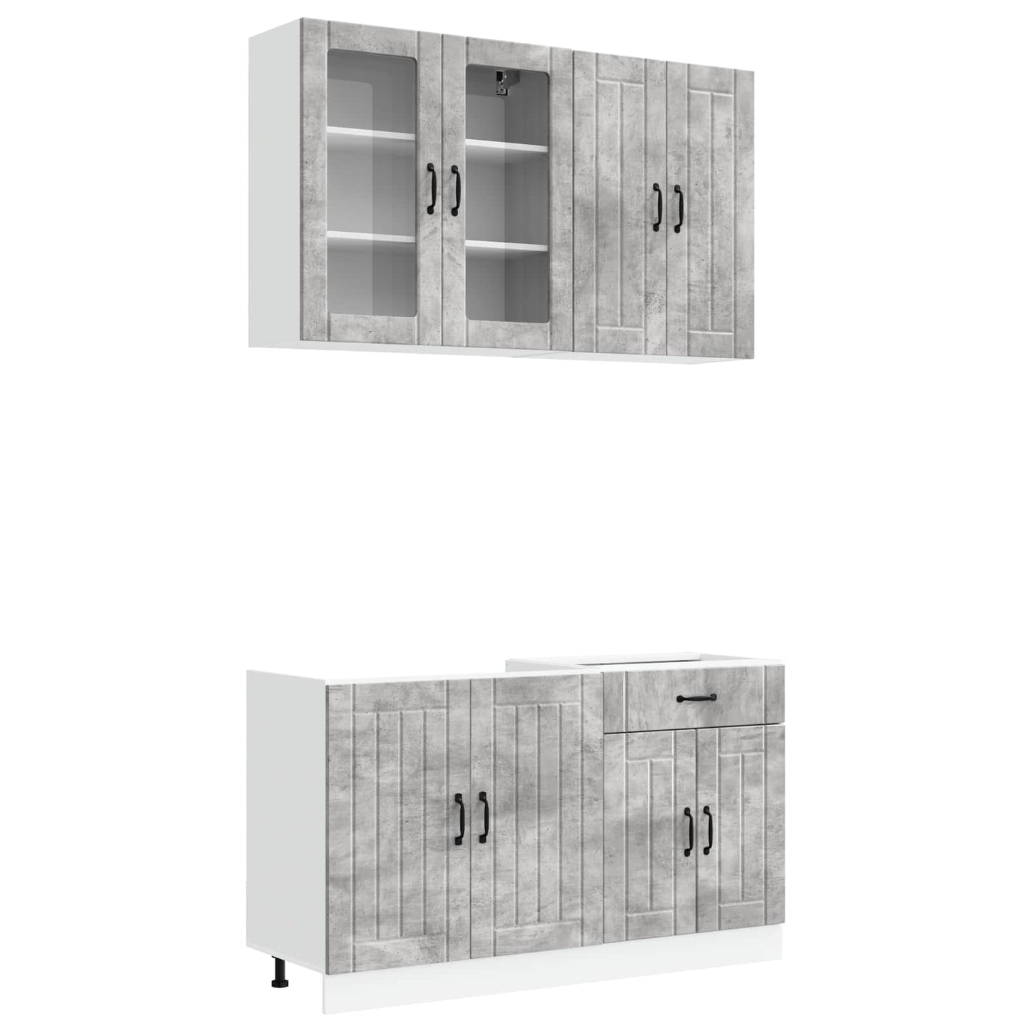 vidaXL Μονάδα κουζίνας LUCCA 4 pcs Γκρι Σκυροδέματος