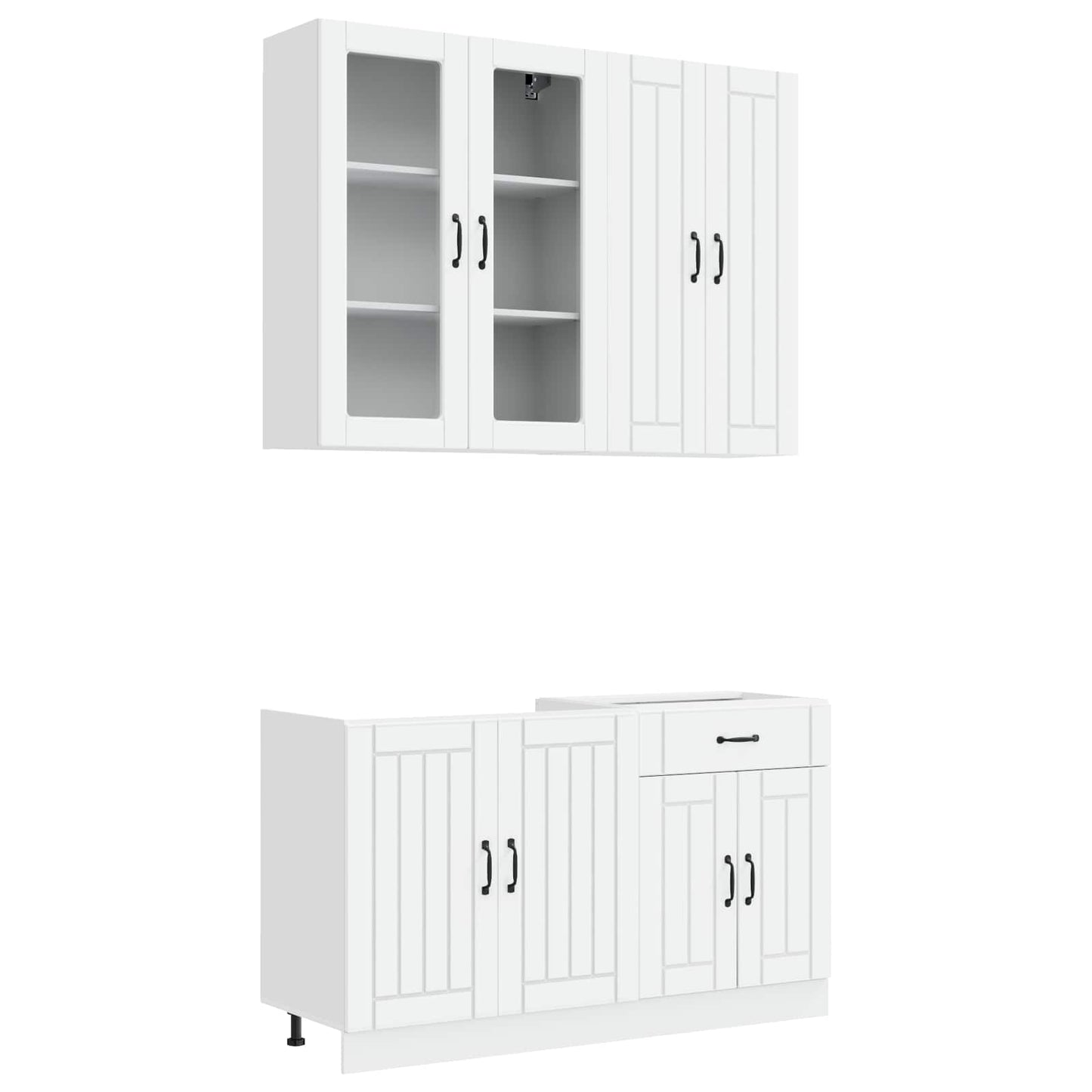 vidaXL Μονάδα κουζίνας LUCCA 4 pcs Λευκό Επεξεργασμένο Ξύλο