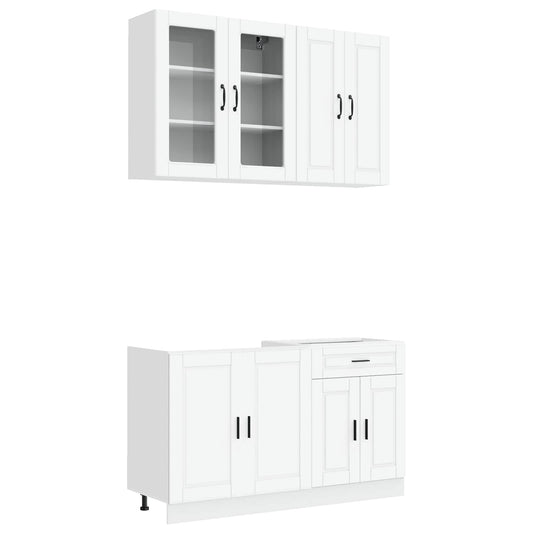 vidaXL Μονάδα κουζίνας PORTO 4 pcs Λευκό Επεξεργασμένο Ξύλο