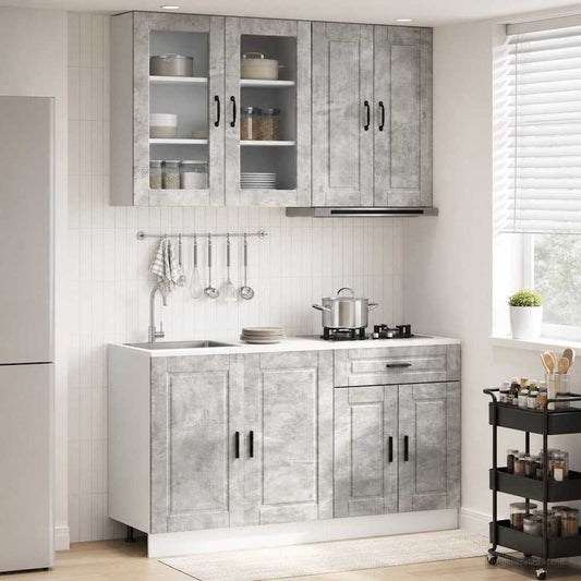 vidaXL Μονάδα κουζίνας PORTO 4 pcs Γκρι Σκυροδέματος