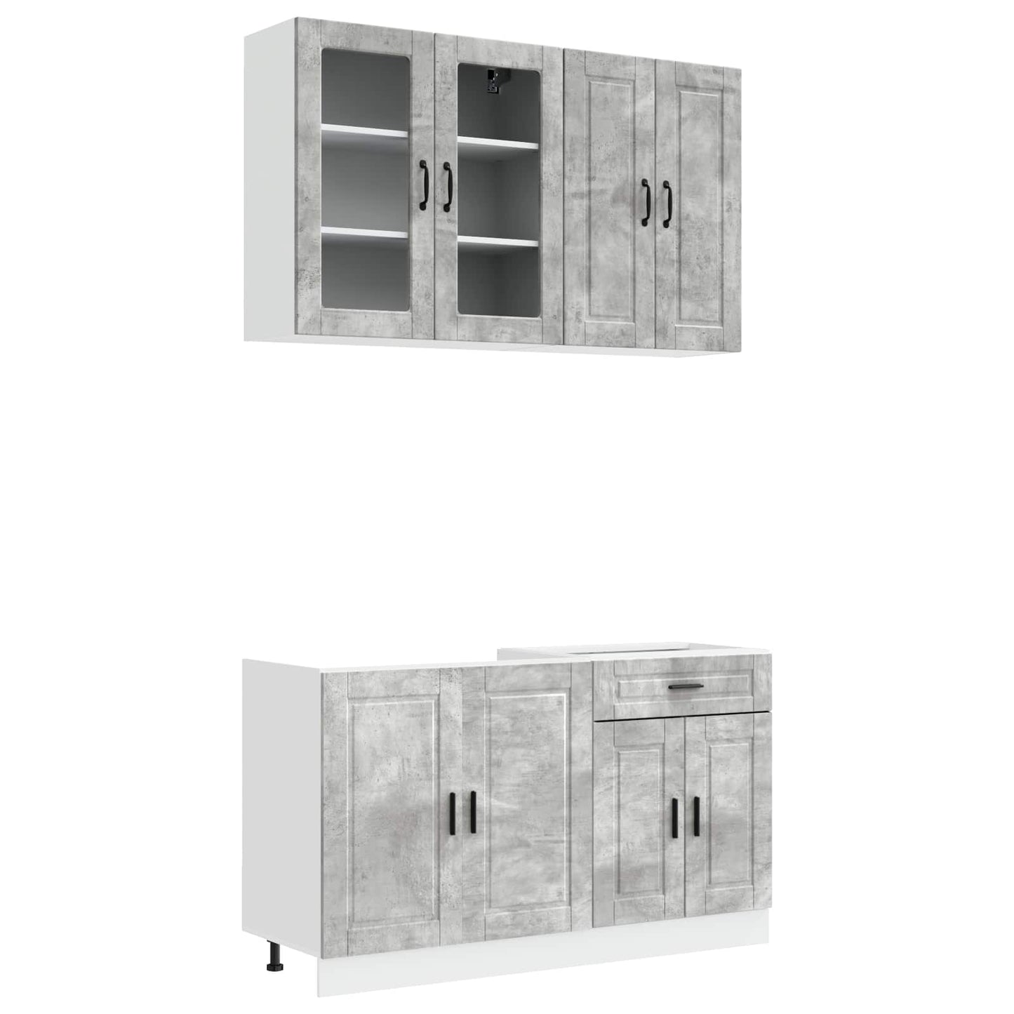vidaXL Μονάδα κουζίνας PORTO 4 pcs Γκρι Σκυροδέματος