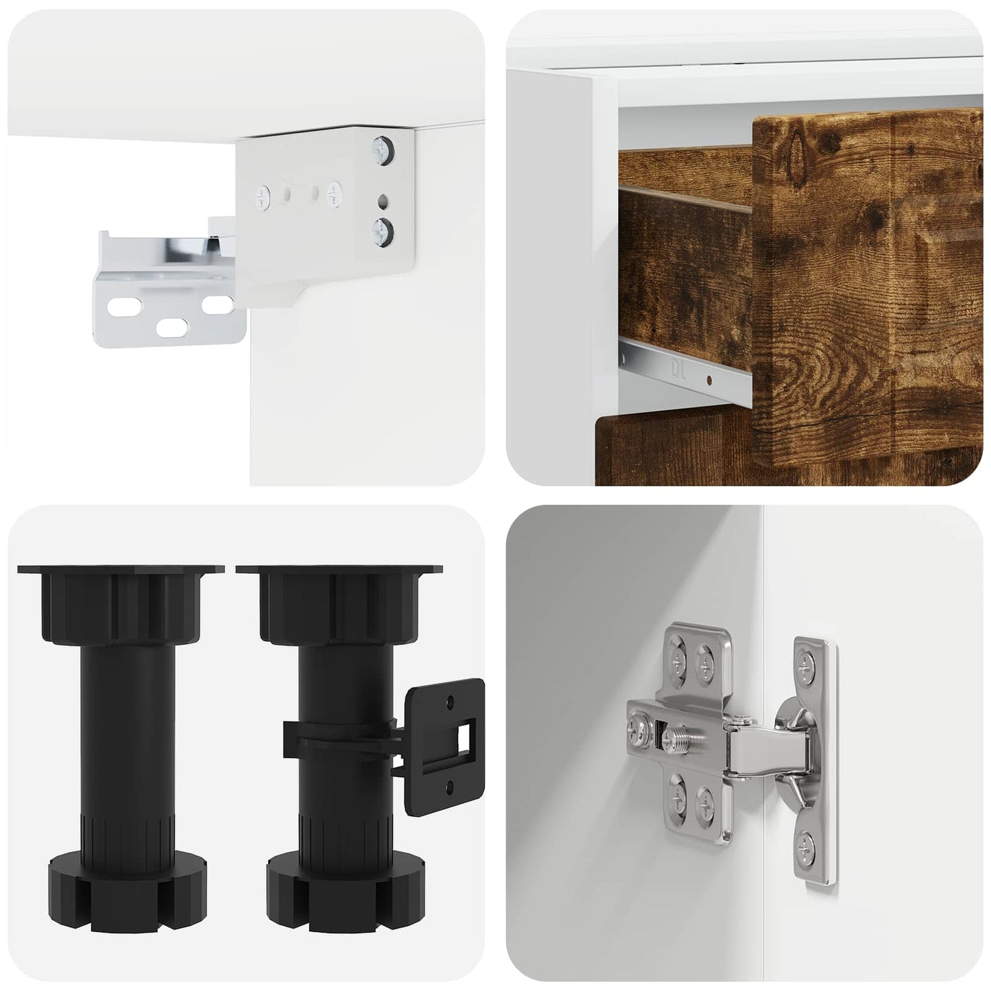 vidaXL Μονάδα κουζίνας PORTO 4 pcs Καπνισμένο Ξύλο Δρυός