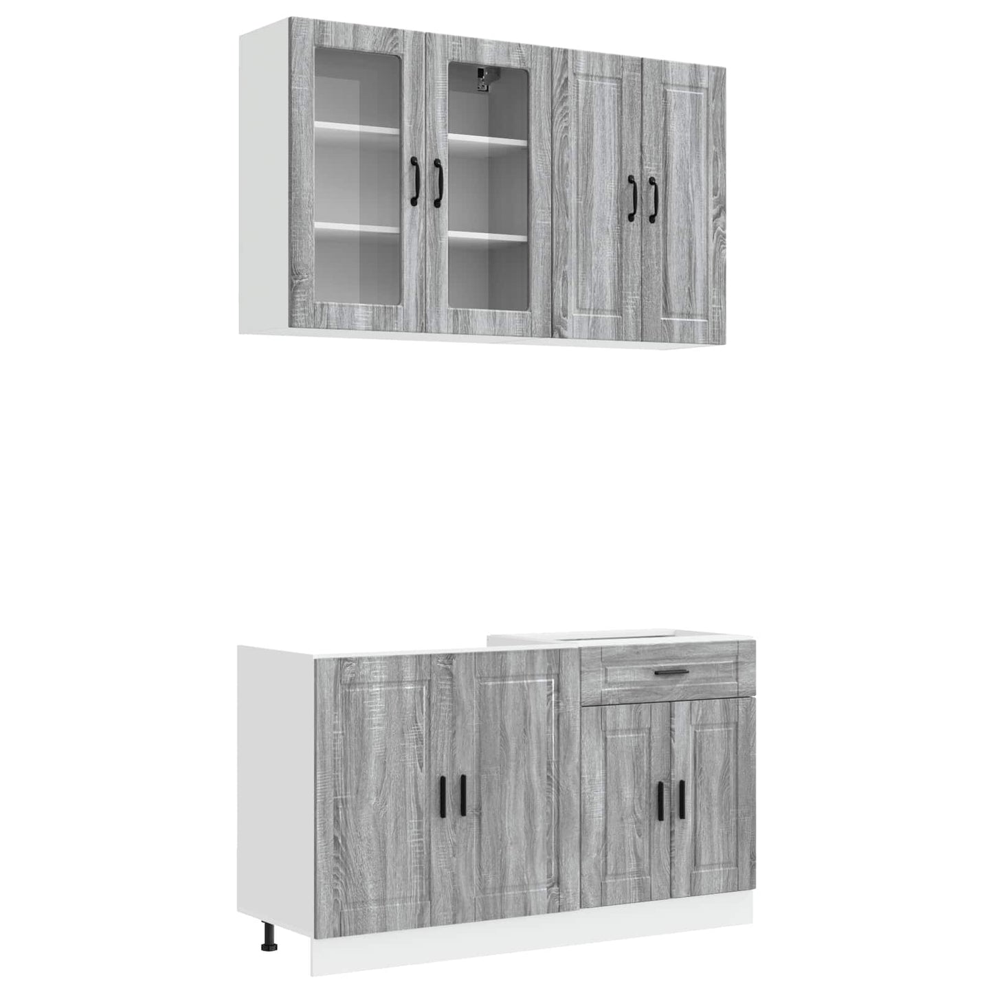 vidaXL Μονάδα κουζίνας PORTO 4 pcs Γκρι Sonoma Επεξεργασμένο Ξύλο