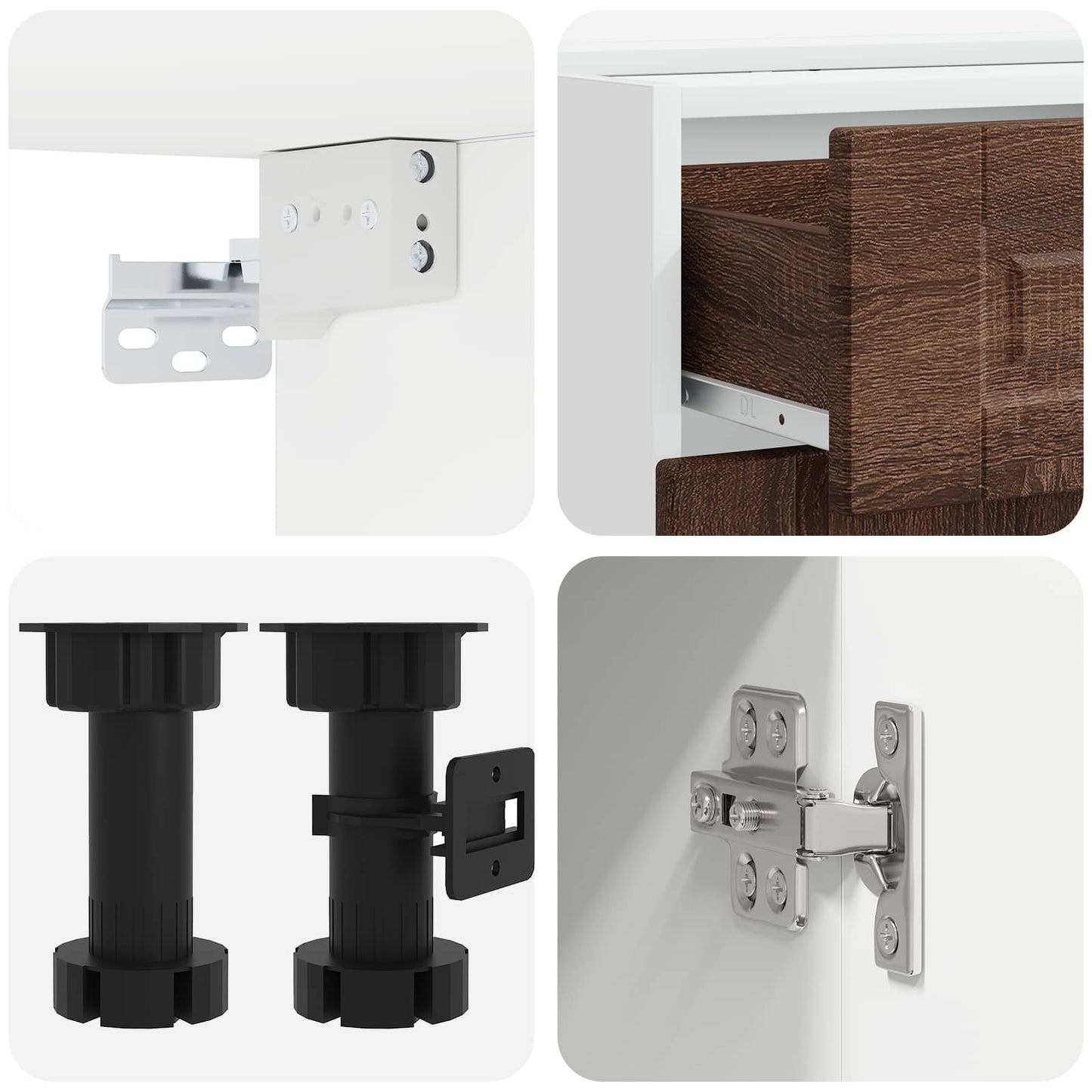 vidaXL Μονάδα κουζίνας PORTO 4 pcs Καφέ Ξύλο Δρυός Επεξεργασμένο Ξύλο