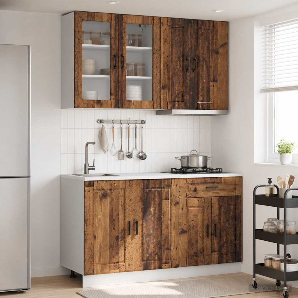 vidaXL Μονάδα κουζίνας PORTO 4 pcs Παλαιωμένο ξύλο Επεξεργασμένο Ξύλο