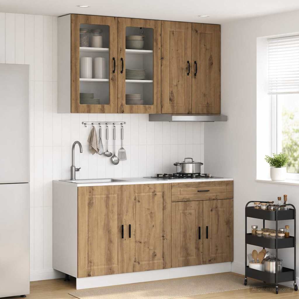 vidaXL Μονάδα κουζίνας PORTO 4 pcs Artisan Δρυς Επεξεργασμένο Ξύλο