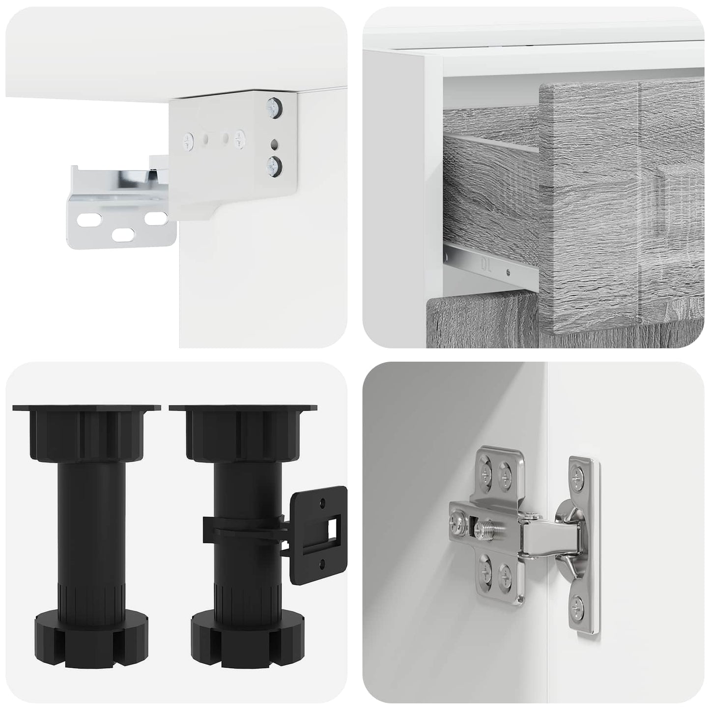 vidaXL Μονάδα κουζίνας PORTO 4 pcs Γκρι Sonoma Επεξεργασμένο Ξύλο