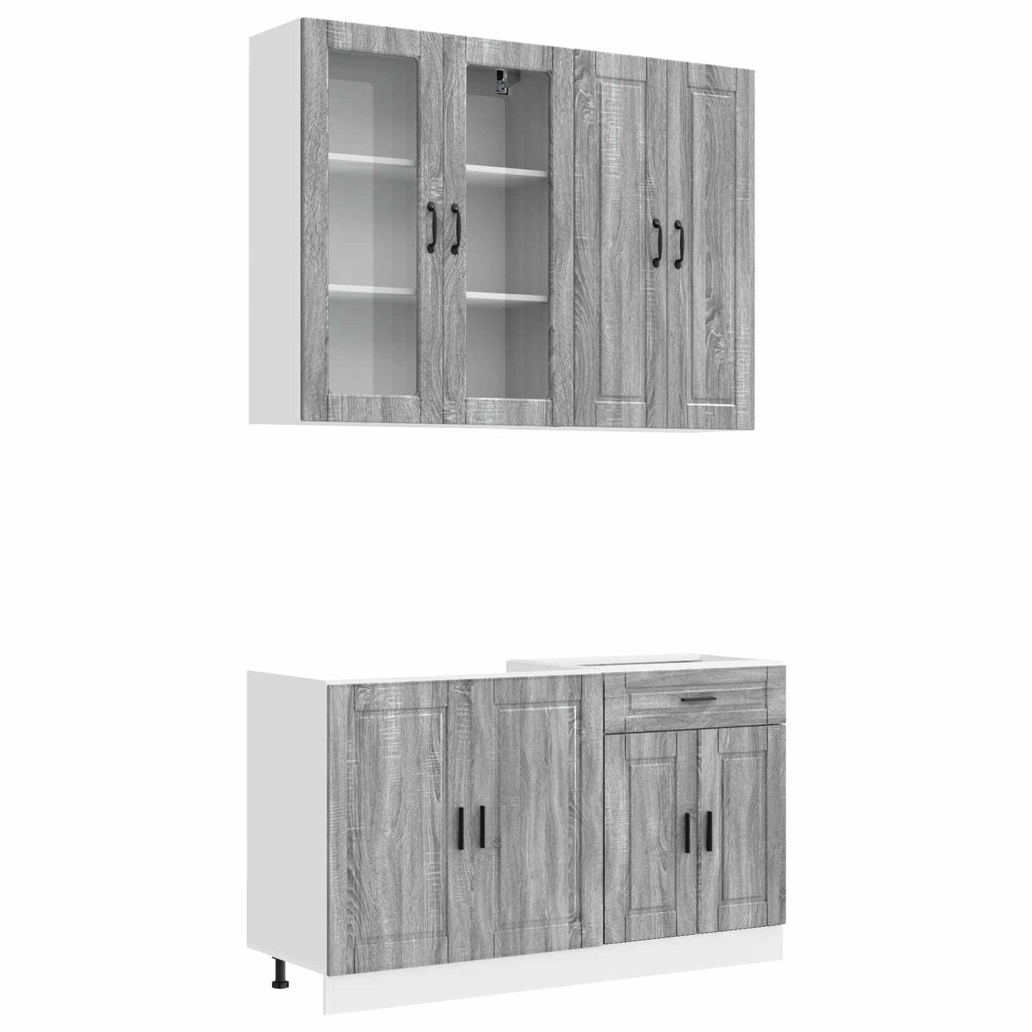 vidaXL Μονάδα κουζίνας PORTO 4 pcs Γκρι Sonoma Επεξεργασμένο Ξύλο