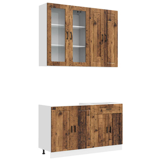vidaXL Μονάδα κουζίνας PORTO 4 pcs Παλαιωμένο ξύλο Επεξεργασμένο Ξύλο