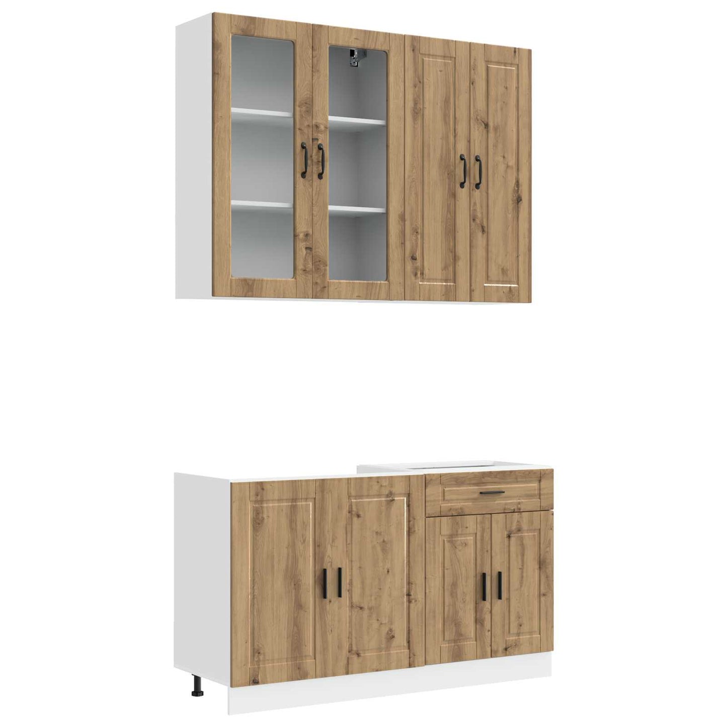 vidaXL Μονάδα κουζίνας PORTO 4 pcs Artisan Δρυς Επεξεργασμένο Ξύλο