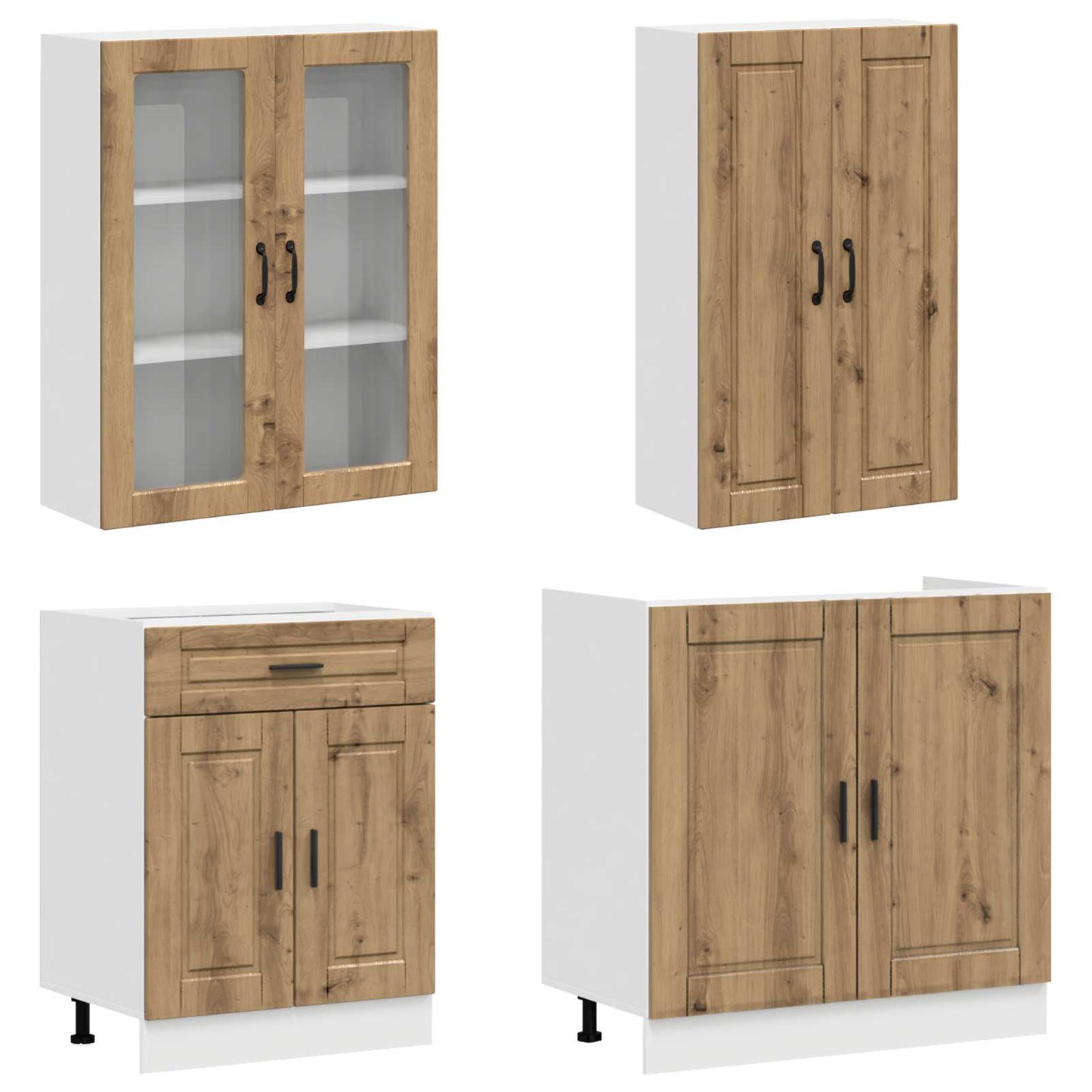 vidaXL Μονάδα κουζίνας PORTO 4 pcs Artisan Δρυς Επεξεργασμένο Ξύλο