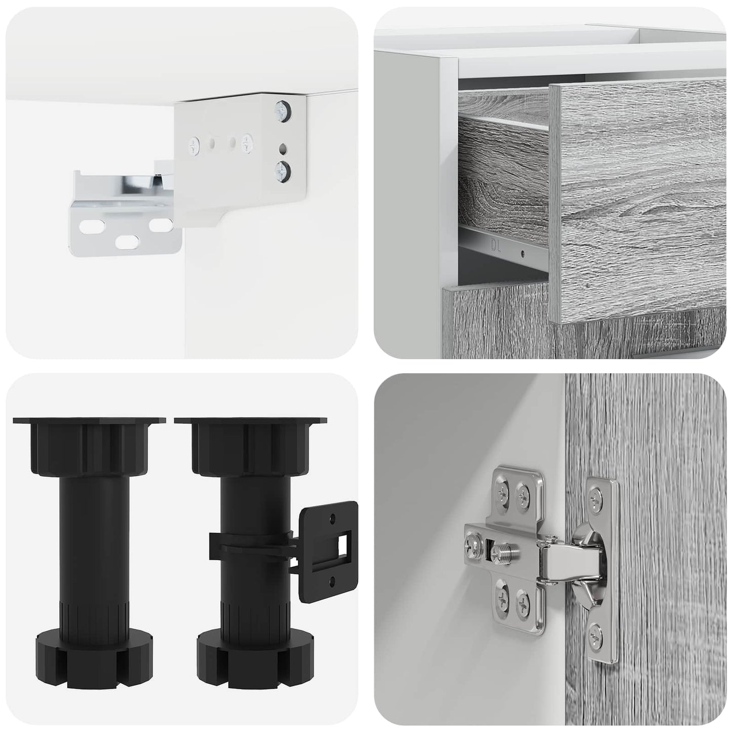 vidaXL Μονάδα κουζίνας LYON 4 pcs Γκρι Sonoma Επεξεργασμένο Ξύλο