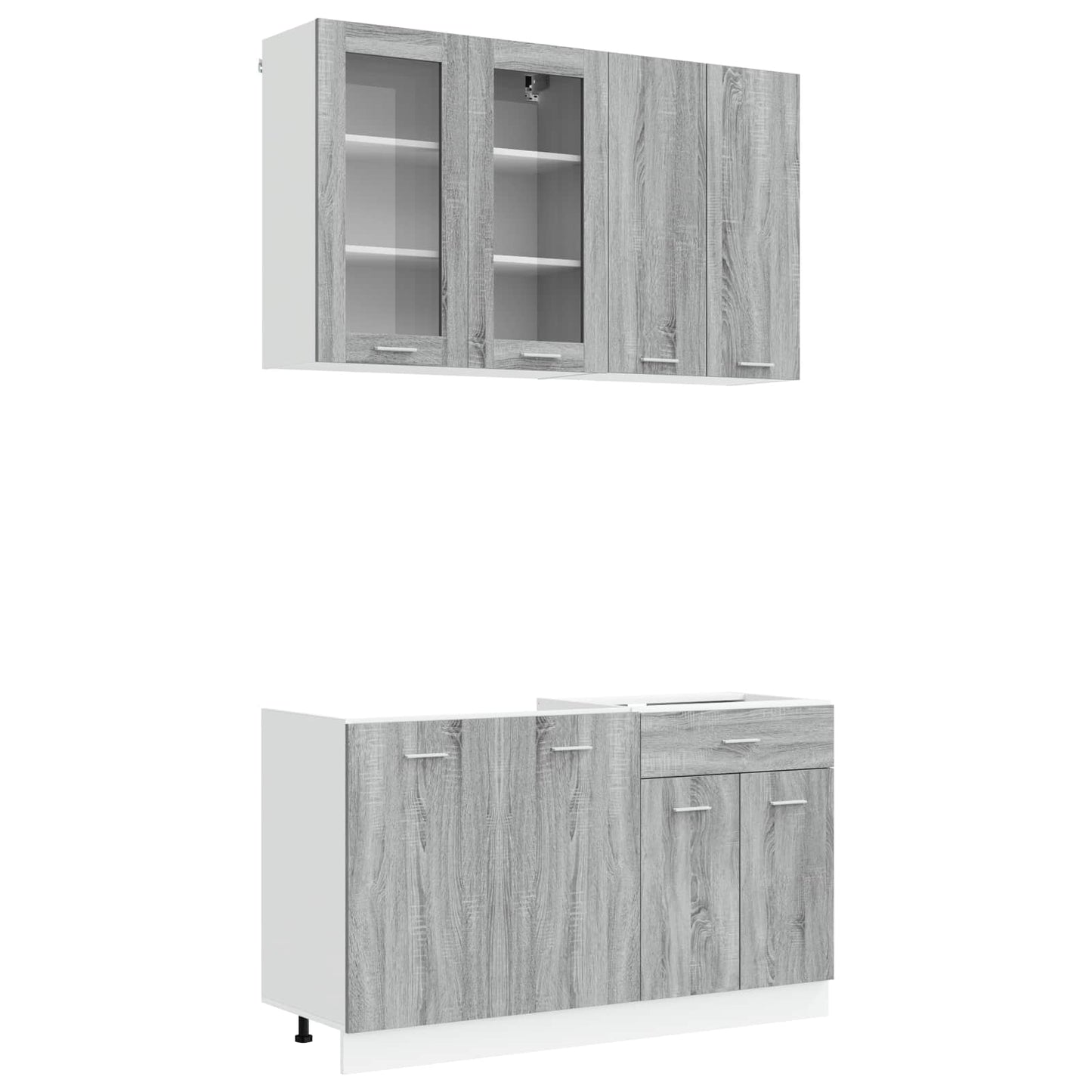 vidaXL Μονάδα κουζίνας LYON 4 pcs Γκρι Sonoma Επεξεργασμένο Ξύλο