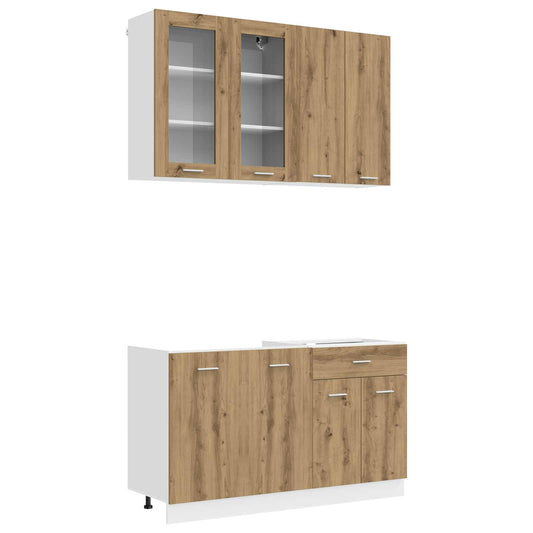 vidaXL Μονάδα κουζίνας LYON 4 pcs Artisan Δρυς Επεξεργασμένο Ξύλο
