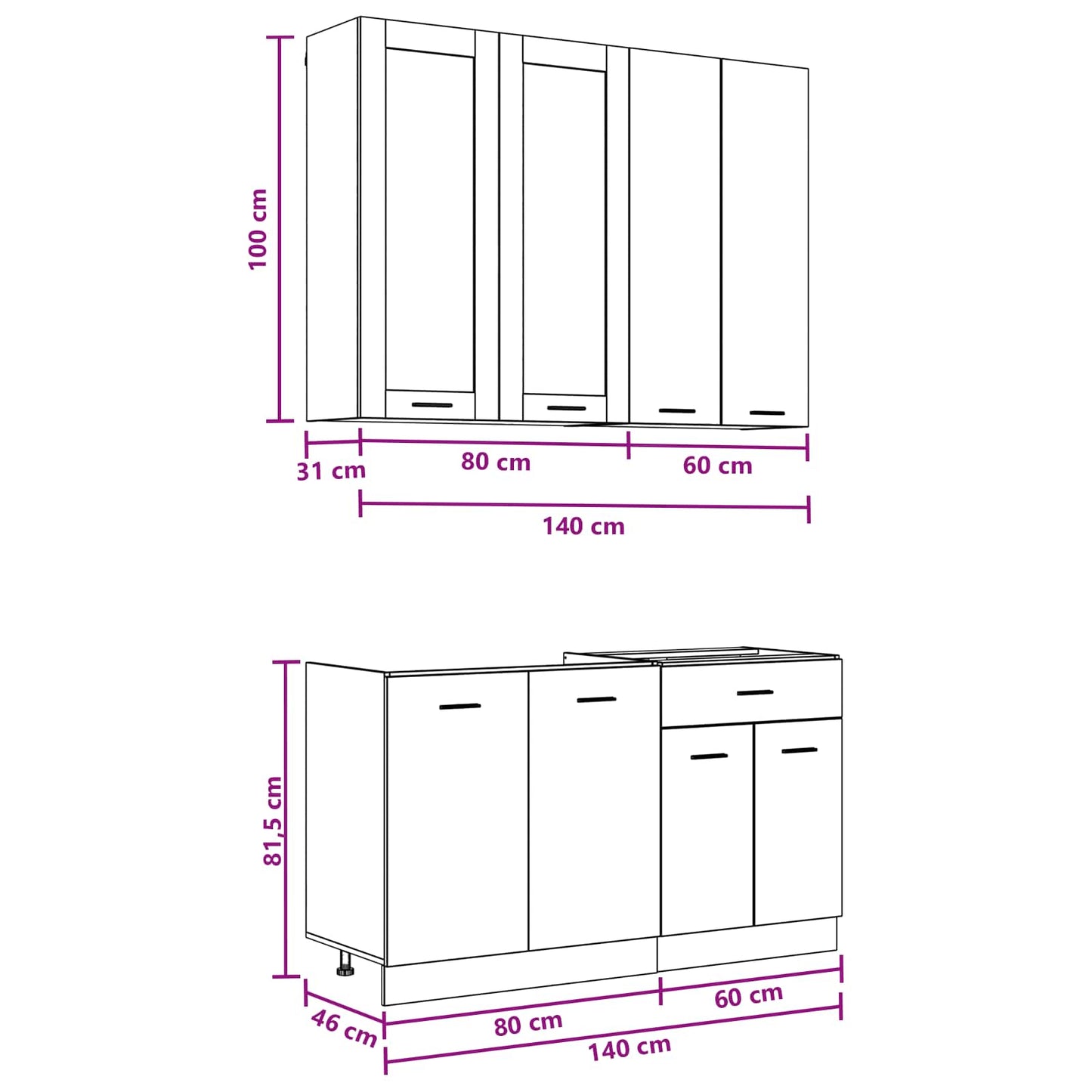 vidaXL Μονάδα κουζίνας LYON 4 pcs Sonoma Δρυς Επεξεργασμένο Ξύλο