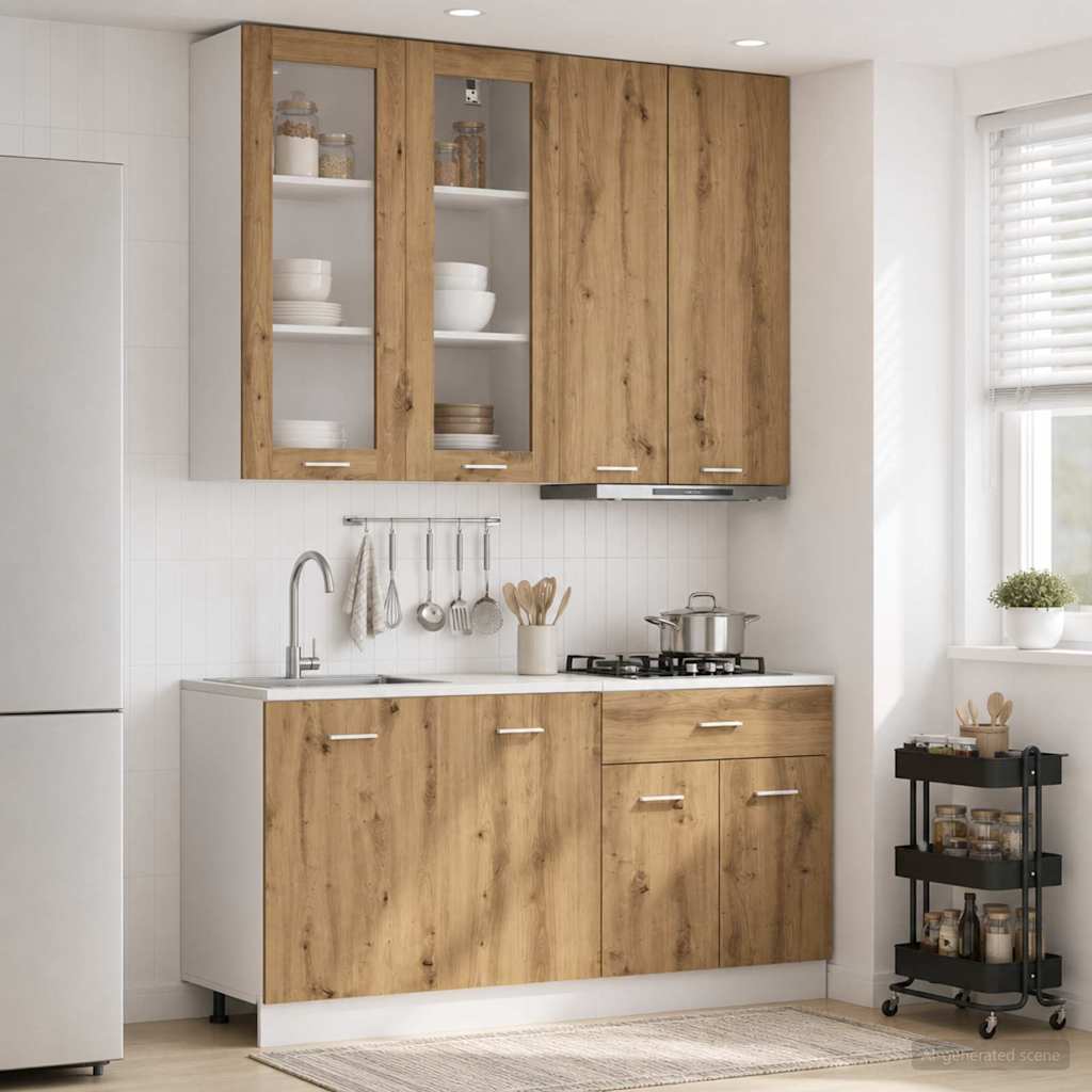 vidaXL Μονάδα κουζίνας LYON 4 pcs Artisan Δρυς Επεξεργασμένο Ξύλο