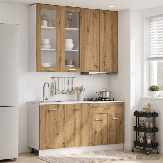 vidaXL Μονάδα κουζίνας LYON 4 τμχ. Artisan Δρυς Επεξεργασμένο Ξύλο