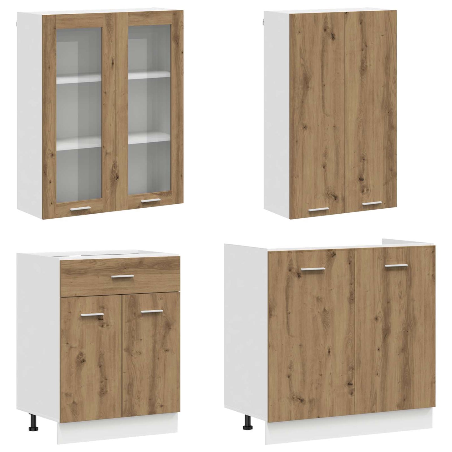 vidaXL Μονάδα κουζίνας LYON 4 pcs Artisan Δρυς Επεξεργασμένο Ξύλο
