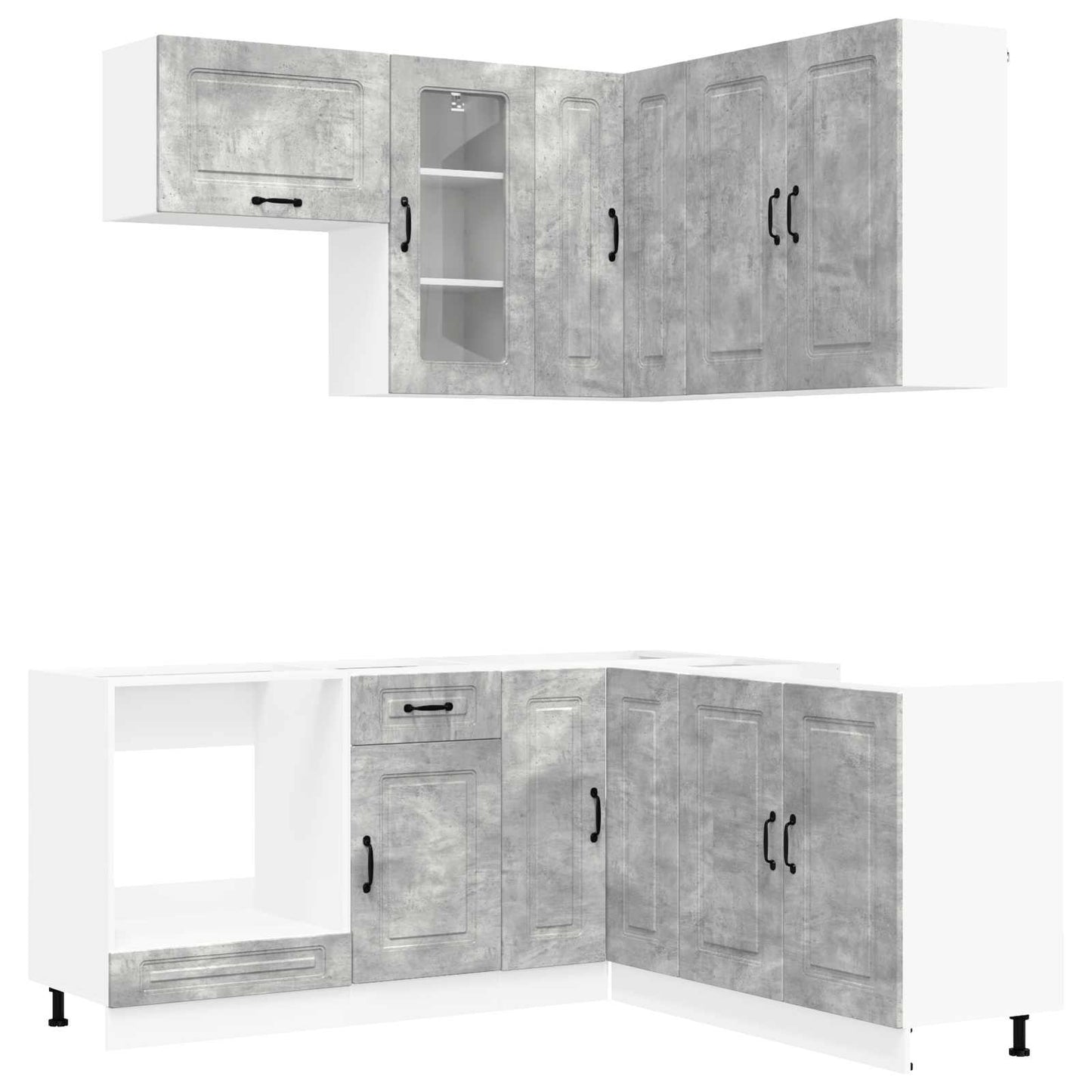 vidaXL Μονάδα κουζίνας KALMAR 8 pcs Γκρι Σκυροδέματος