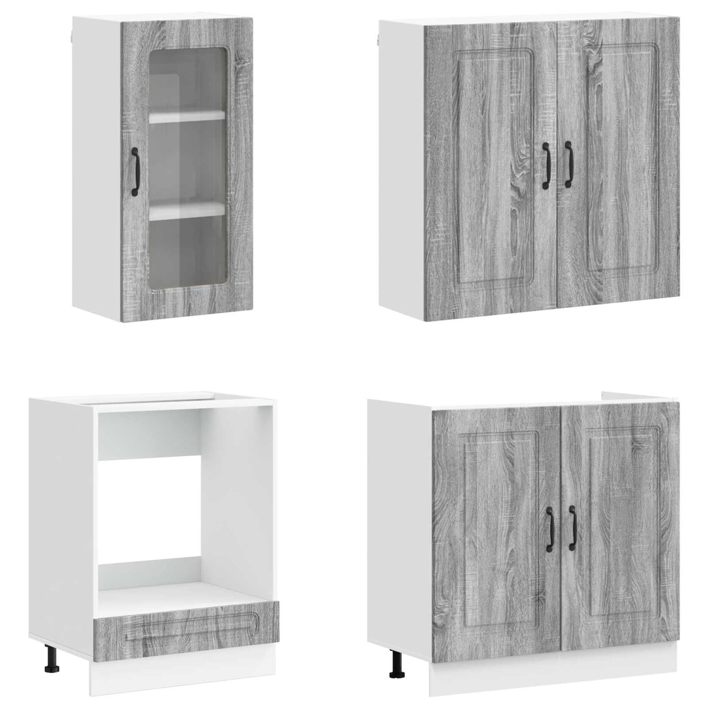 vidaXL Μονάδα κουζίνας KALMAR 8 pcs Γκρι Sonoma Επεξεργασμένο Ξύλο