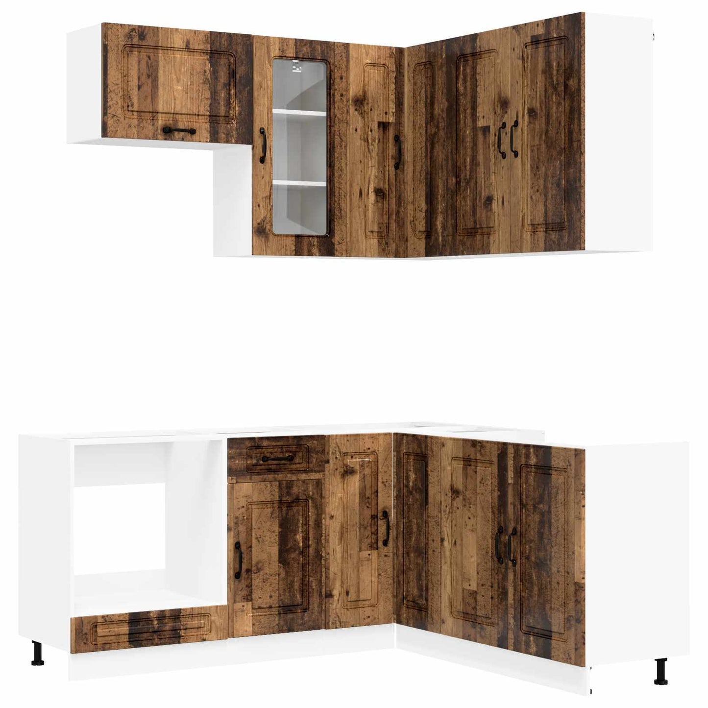 vidaXL Μονάδα κουζίνας KALMAR 8 pcs Παλαιωμένο ξύλο Επεξεργασμένο Ξύλο