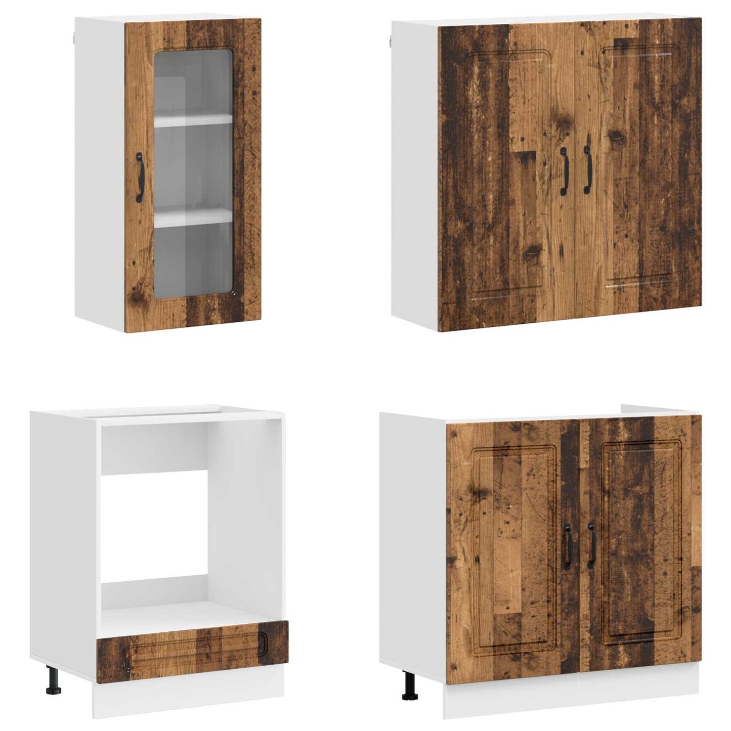 vidaXL Μονάδα κουζίνας KALMAR 8 pcs Παλαιωμένο ξύλο Επεξεργασμένο Ξύλο