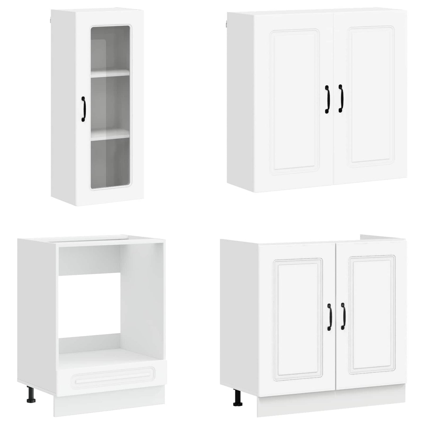 vidaXL Μονάδα κουζίνας KALMAR 8 pcs Λευκό Επεξεργασμένο Ξύλο