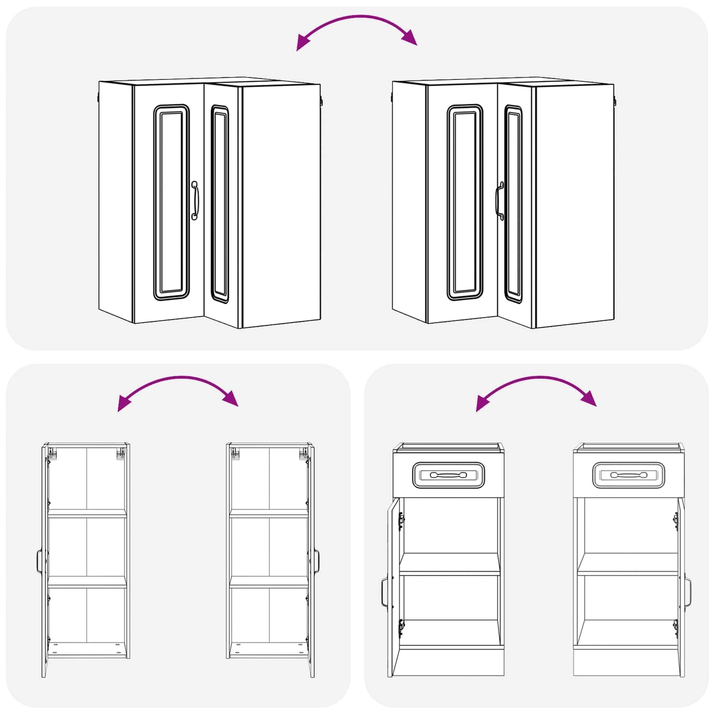 vidaXL Μονάδα κουζίνας KALMAR 8 pcs Λευκό Επεξεργασμένο Ξύλο