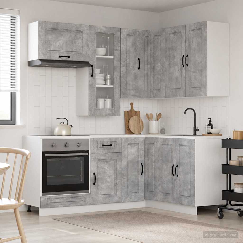 vidaXL Μονάδα κουζίνας KALMAR 8 pcs Γκρι Σκυροδέματος