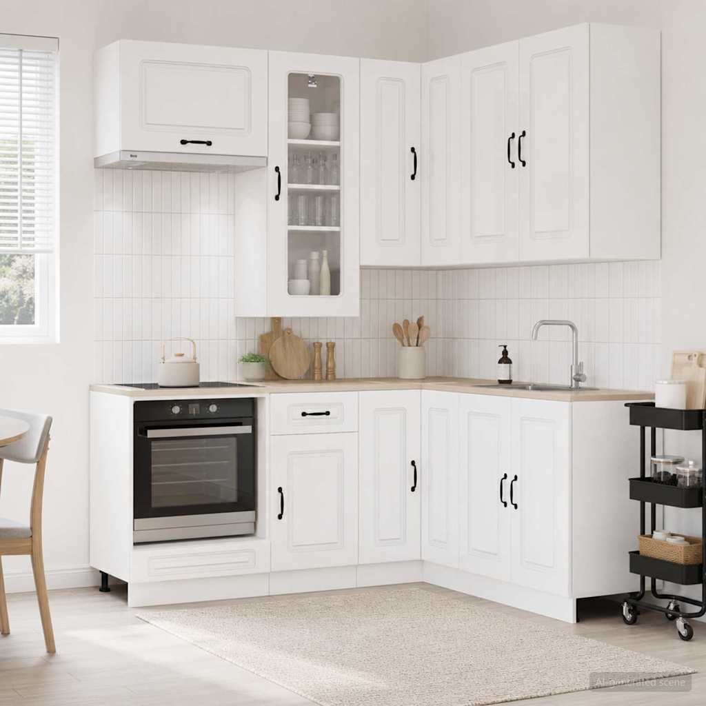 vidaXL Μονάδα κουζίνας KALMAR 8 pcs Γυαλιστερό Λευκό