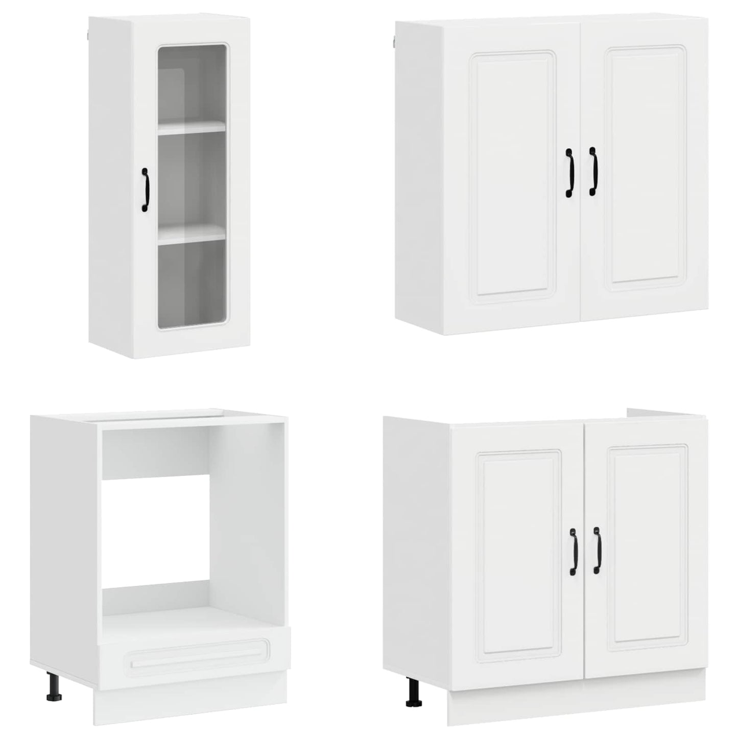 vidaXL Μονάδα κουζίνας KALMAR 8 pcs Γυαλιστερό Λευκό
