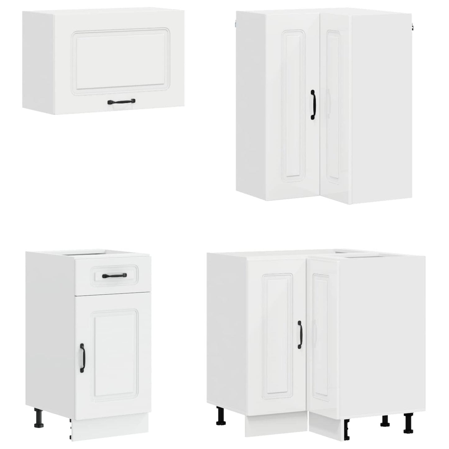 vidaXL Μονάδα κουζίνας KALMAR 8 pcs Γυαλιστερό Λευκό