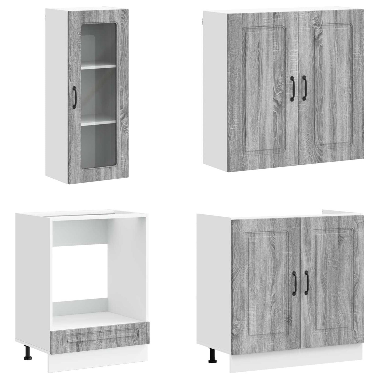 vidaXL Μονάδα κουζίνας KALMAR 8 pcs Γκρι Sonoma Επεξεργασμένο Ξύλο