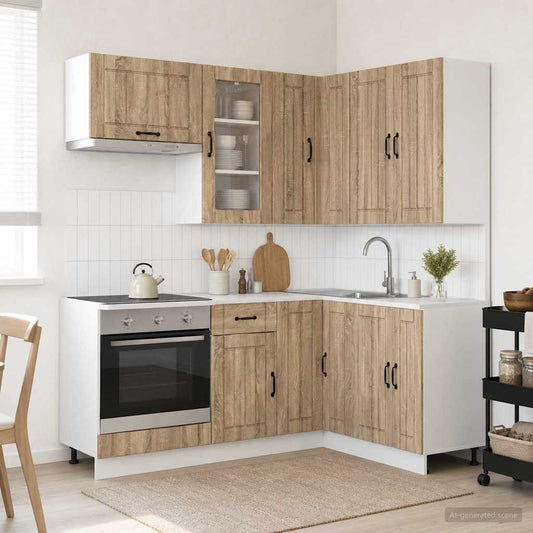 vidaXL Μονάδα κουζίνας LUCCA 8 pcs Sonoma Δρυς Επεξεργασμένο Ξύλο