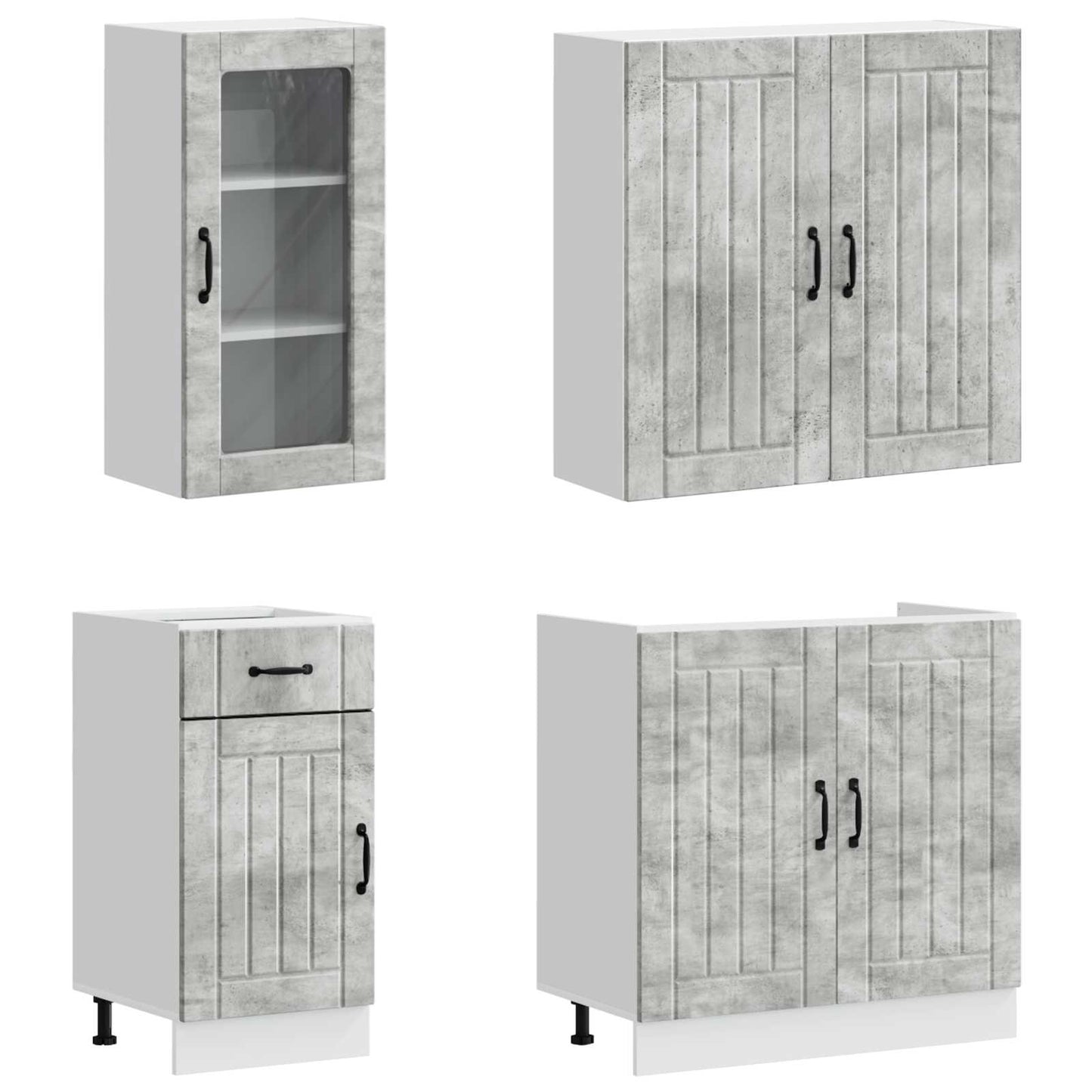 vidaXL Μονάδα κουζίνας LUCCA 8 pcs Γκρι Σκυροδέματος
