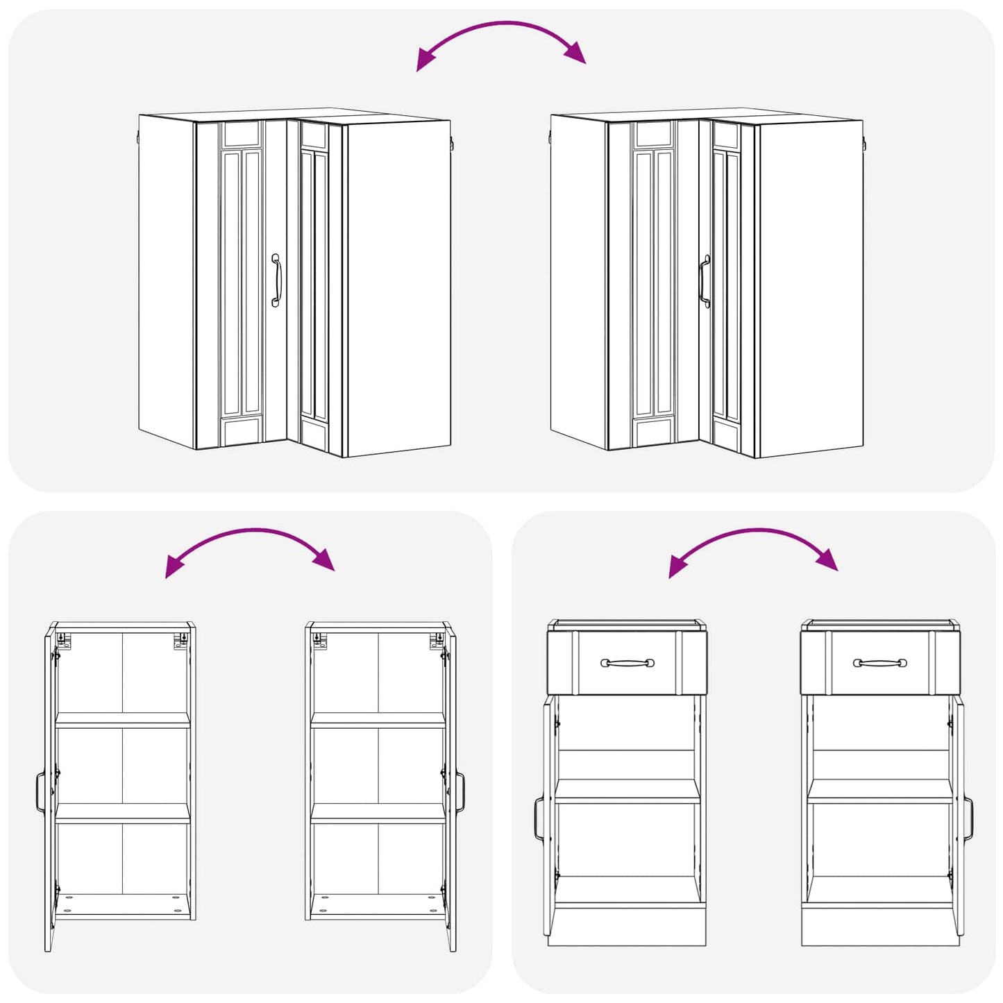 vidaXL Μονάδα κουζίνας LUCCA 8 pcs Γκρι Σκυροδέματος