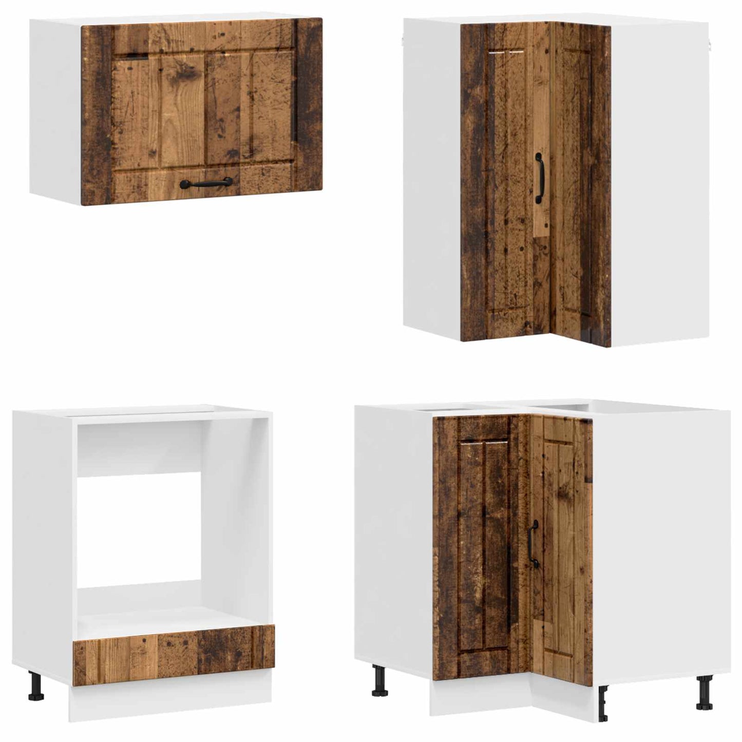 vidaXL Μονάδα κουζίνας LUCCA 8 pcs Παλαιωμένο ξύλο Επεξεργασμένο Ξύλο