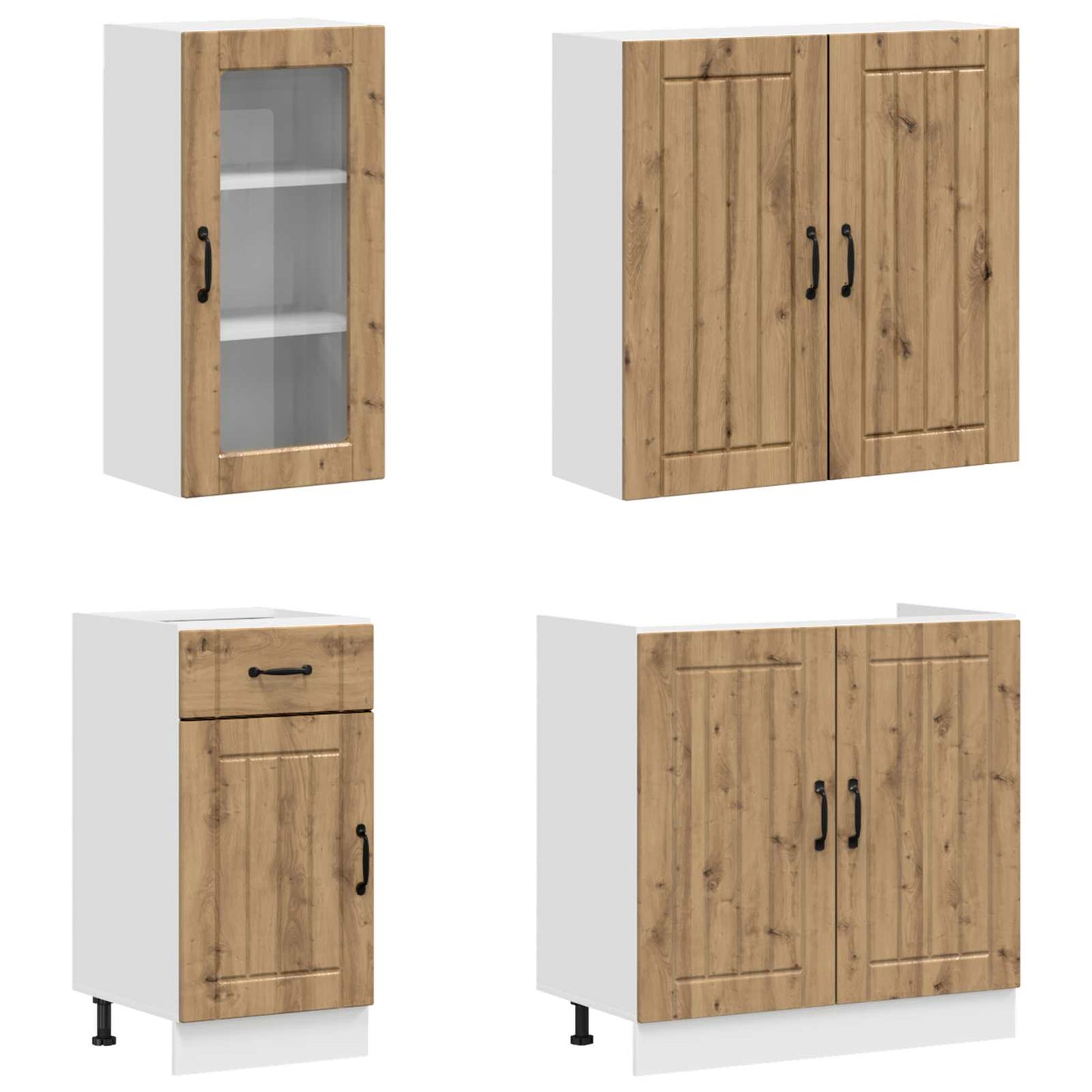 vidaXL Μονάδα κουζίνας LUCCA 8 pcs Artisan Δρυς Επεξεργασμένο Ξύλο