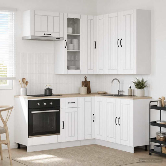 vidaXL Μονάδα κουζίνας LUCCA 8 pcs Λευκό Επεξεργασμένο Ξύλο