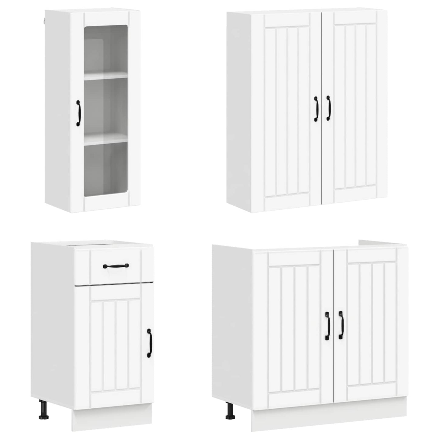 vidaXL Μονάδα κουζίνας LUCCA 8 pcs Λευκό Επεξεργασμένο Ξύλο