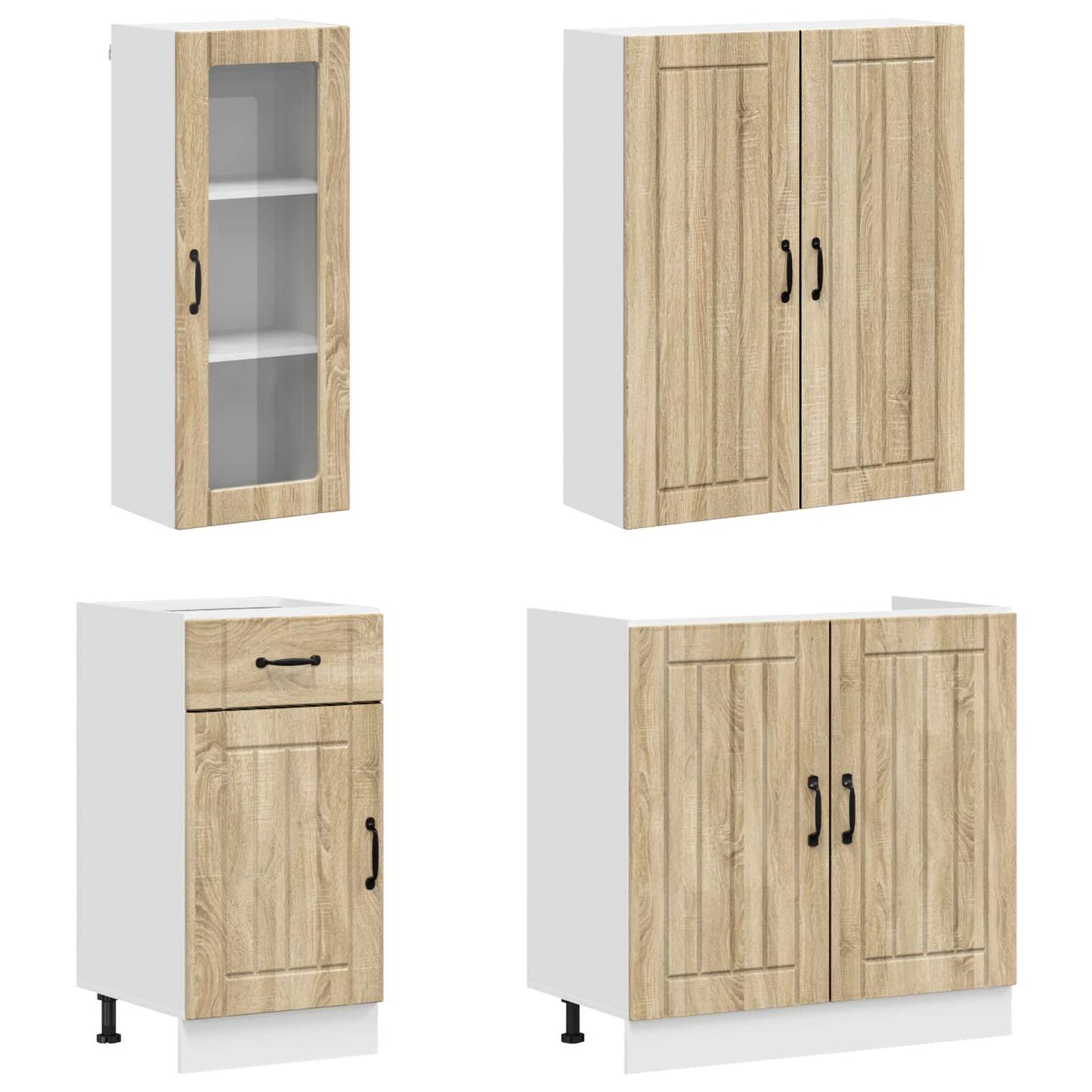 vidaXL Μονάδα κουζίνας LUCCA 8 pcs Sonoma Δρυς Επεξεργασμένο Ξύλο