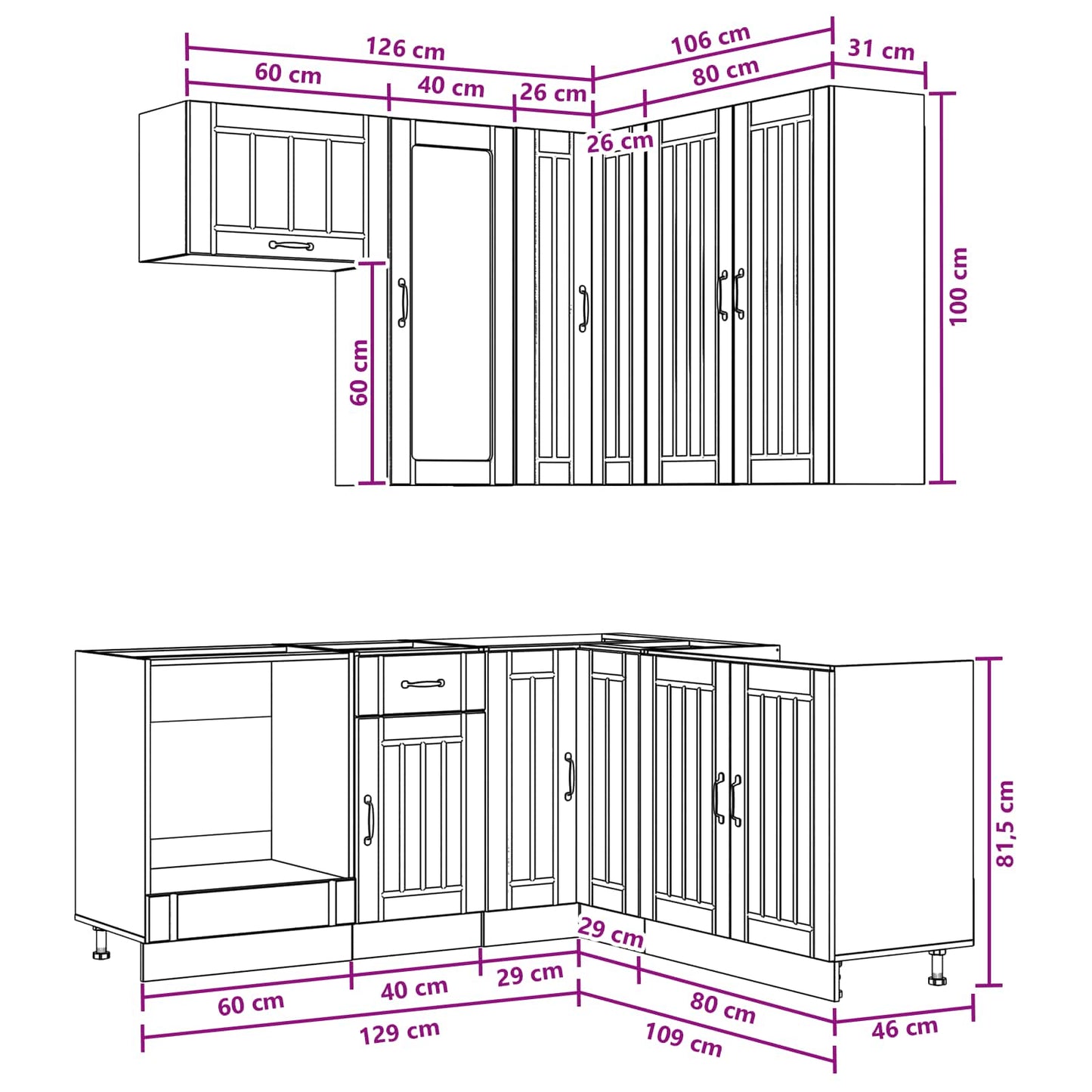 vidaXL Μονάδα κουζίνας LUCCA 8 pcs Γκρι Σκυροδέματος