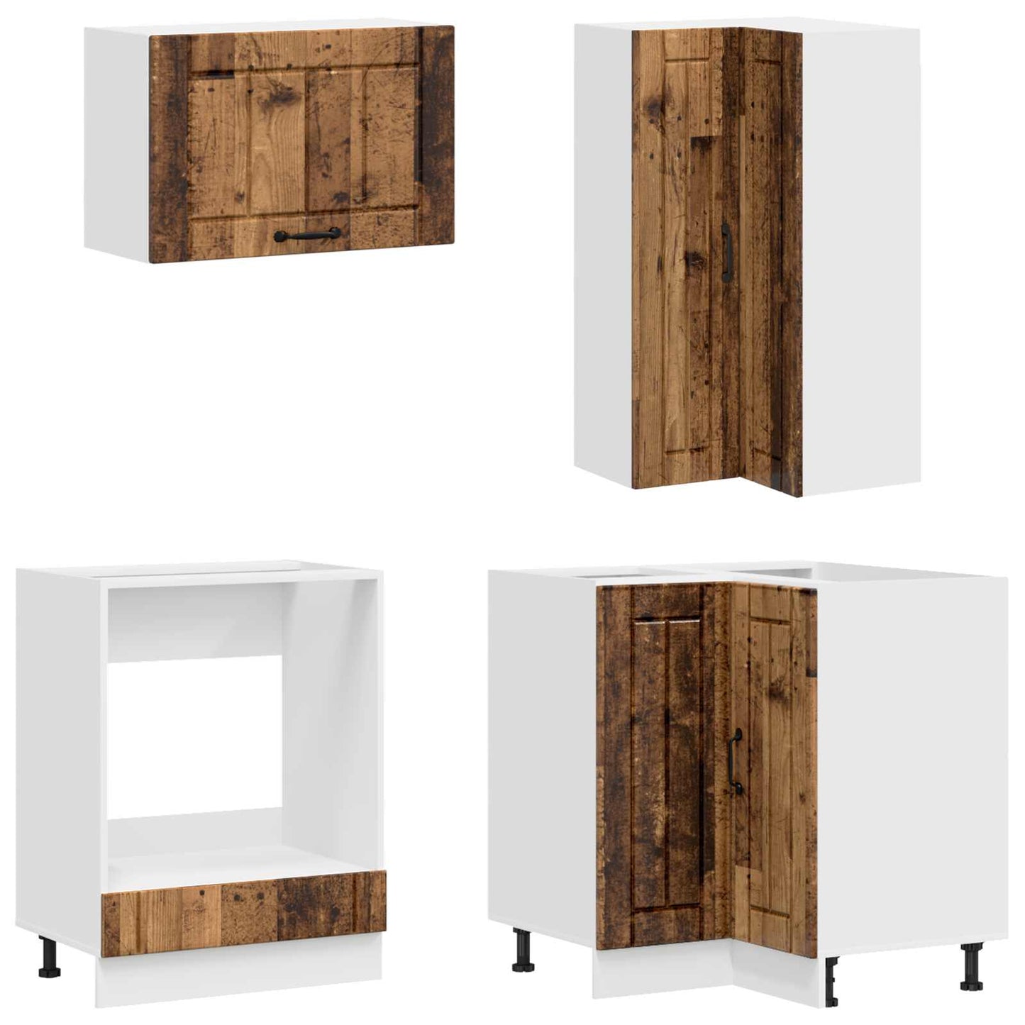 vidaXL Μονάδα κουζίνας LUCCA 8 pcs Παλαιωμένο ξύλο Επεξεργασμένο Ξύλο
