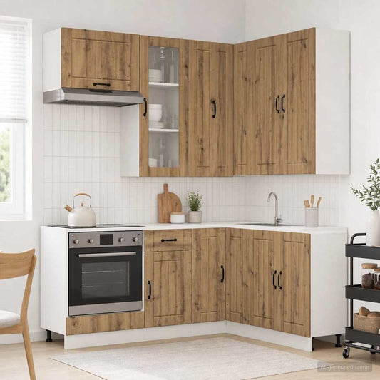 vidaXL Μονάδα κουζίνας LUCCA 8 τμχ. Artisan Δρυς Επεξεργασμένο Ξύλο