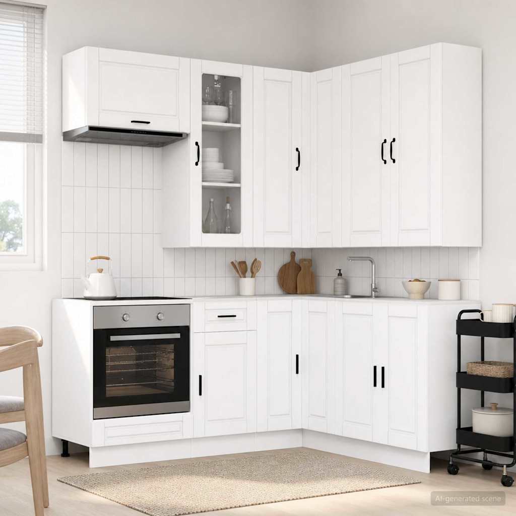 vidaXL Μονάδα κουζίνας PORTO 8 pcs Λευκό Επεξεργασμένο Ξύλο